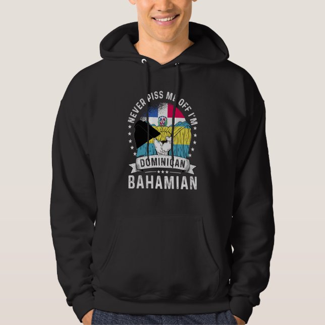 Dominican Republic Flag Bahamas Grown  Humor Pride Hoodie (Front)