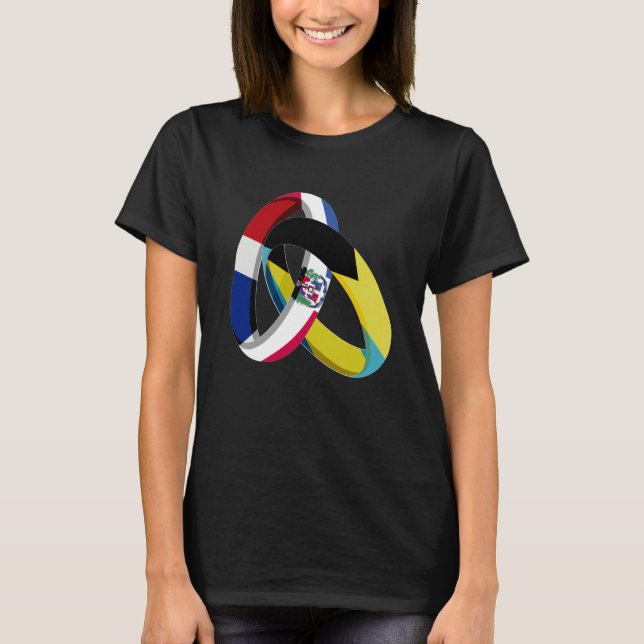 Dominican Republic Flag Bahamas Grown Ring Marriag T-Shirt (Front)