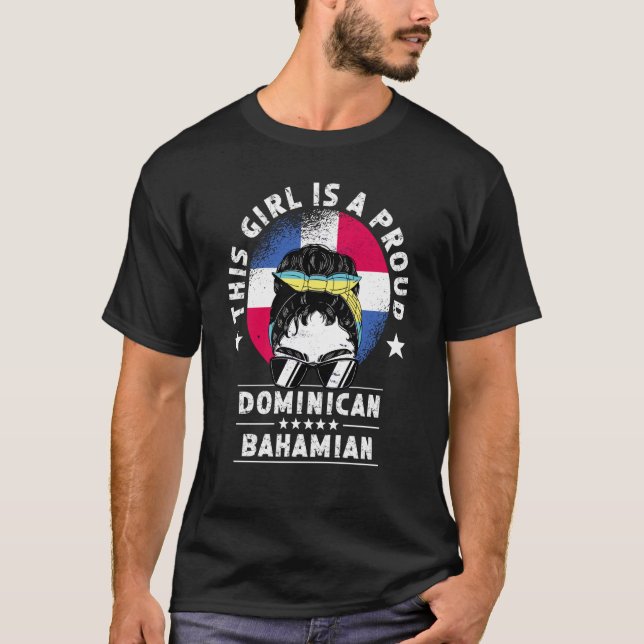 Dominican Republic Flag Bahamas Grown Women Girl P T-Shirt (Front)