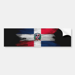 Dominican Republic flag brush stroke Bumper Sticker