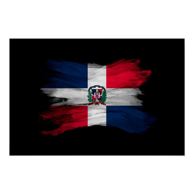 Dominican Republic flag brush stroke Poster (Front)