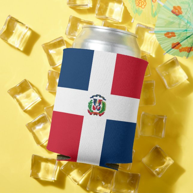 Dominican Republic flag Can Cooler (In Situ Summer)