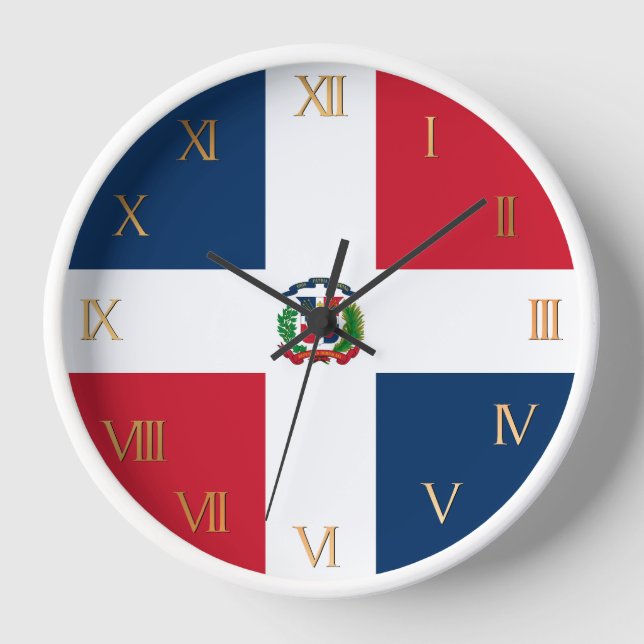 Dominican Republic flag Clock (Front)