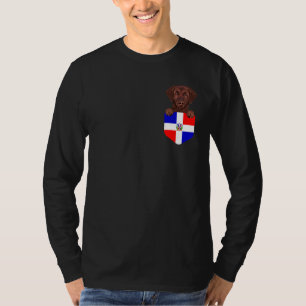 Dominican Republic Flag Curly Coated Retriever Dog T-Shirt