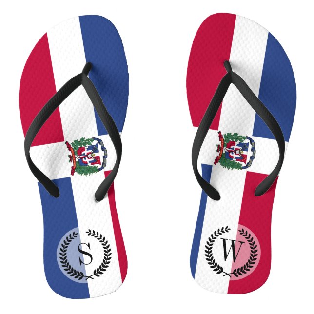 Dominican Republic Flag Flip Flops (Footbed)