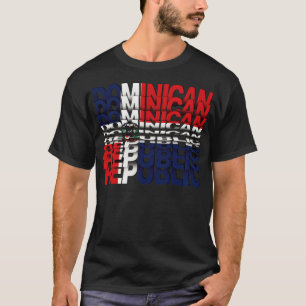 Dominican Republic Flag Flip Text effect T-Shirt
