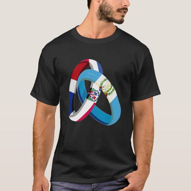 Dominican Republic Flag Guatemala Ring Marriage We T-Shirt (Front)