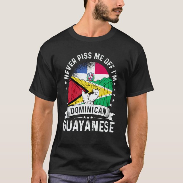 Dominican Republic Flag Guayanese Grown  Humor Pri T-Shirt (Front)