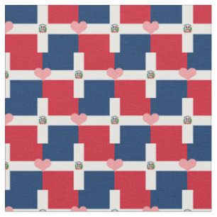 Dominican Republic Flag & Heart Fabric /fashion
