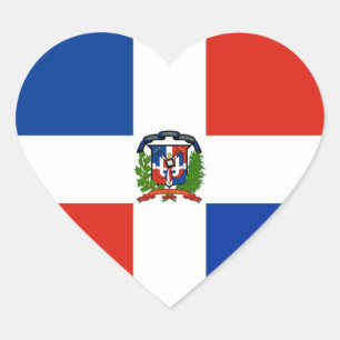 Dominican Republic Flag Heart Sticker