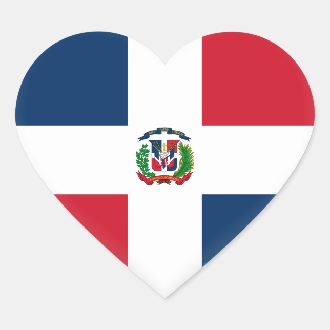 Dominican Republic Flag Heart Sticker (Front)