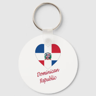 Dominican Republic Flag Heart with Name Key Ring