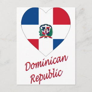 Dominican Republic Flag Heart with Name Postcard