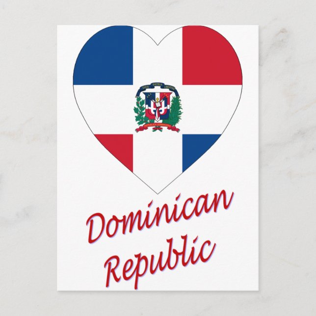 Dominican Republic Flag Heart with Name Postcard (Front)