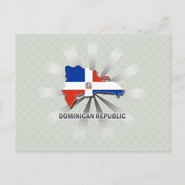 Dominican Republic Flag Map 2.0 Postcard (Front)