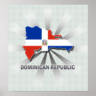 Dominican Republic Flag Map 2.0 Poster