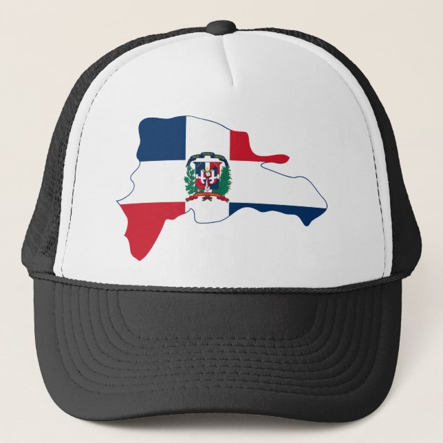 Dominican Republic Flag Map DO Trucker Hat (Front)