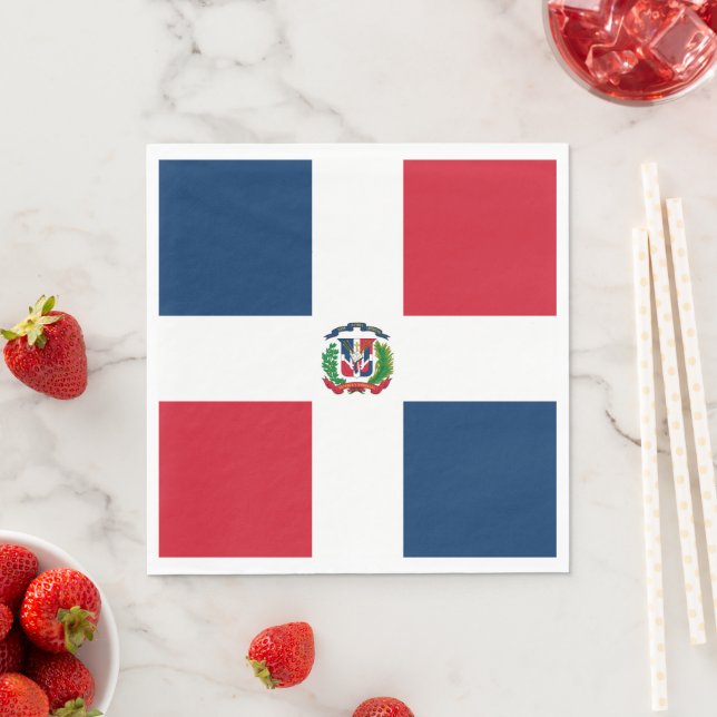 Dominican Republic flag Napkin (Insitu)