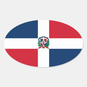 Dominican Republic Flag Oval Sticker