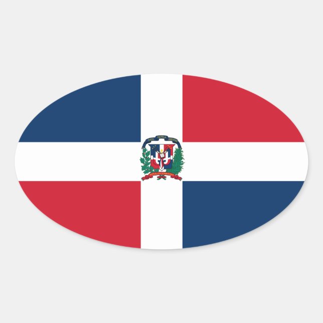 Dominican Republic Flag Oval Sticker (Front)