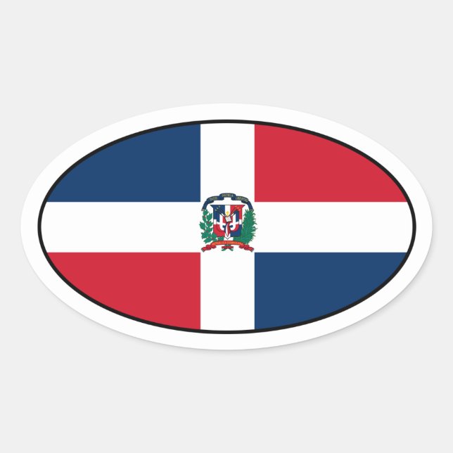 Dominican Republic Flag Oval Sticker (Front)