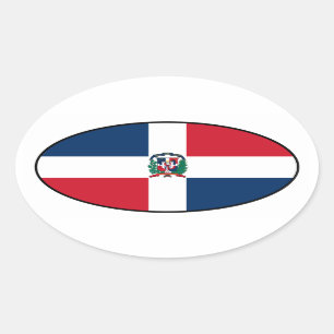 Dominican Republic Flag Oval Sticker