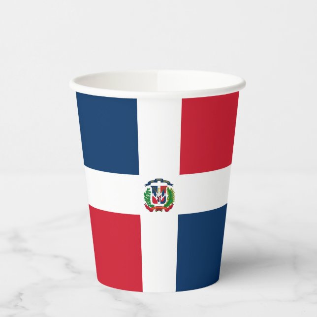 Dominican Republic flag Paper Cups (Left)