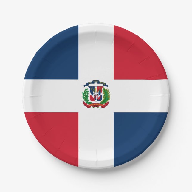 Dominican Republic Flag Paper Plate (Front)