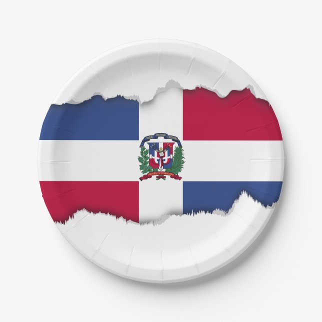 Dominican Republic Flag Paper Plate (Front)