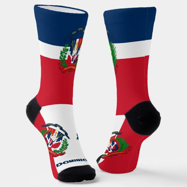 Dominican Republic Flag Patriotic, Sustainable Socks (Angled)