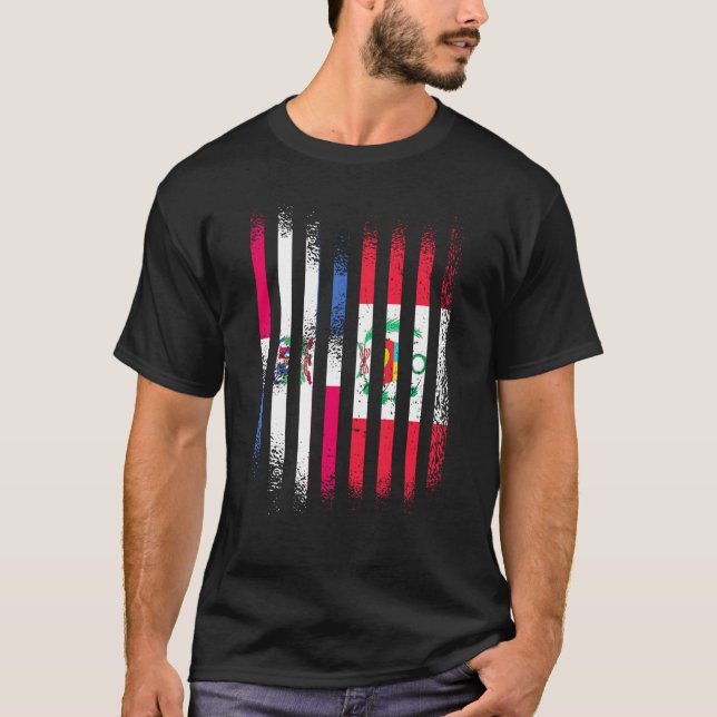 Dominican Republic Flag Peru Grown Country Flags S T-Shirt (Front)