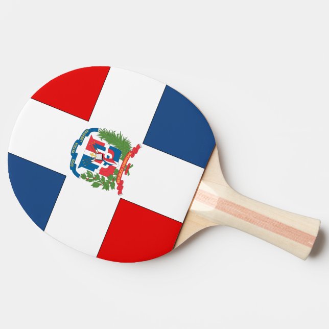 Dominican Republic Flag Ping Pong Paddle (Side)