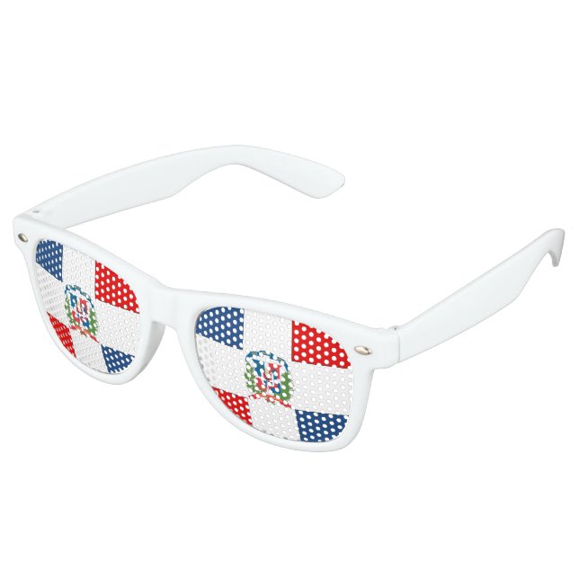 Dominican Republic Flag Retro Sunglasses (Angled)