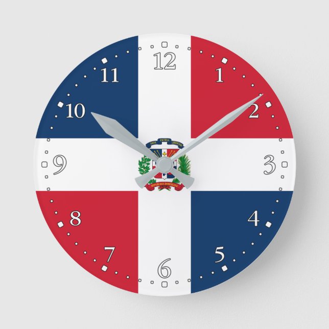 Dominican Republic Flag Round Clock (Front)