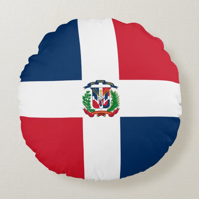Dominican Republic Flag Round Cushion (Front)
