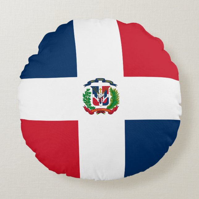 Dominican Republic Flag Round Cushion (Front)