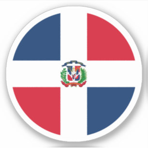 Dominican Republic Flag Round Sticker