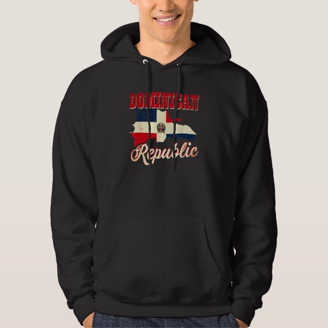Dominican Republic Flag Santo Domingo Hoodie (Front)