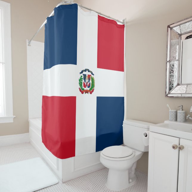 Dominican Republic flag Shower Curtain (In Situ)