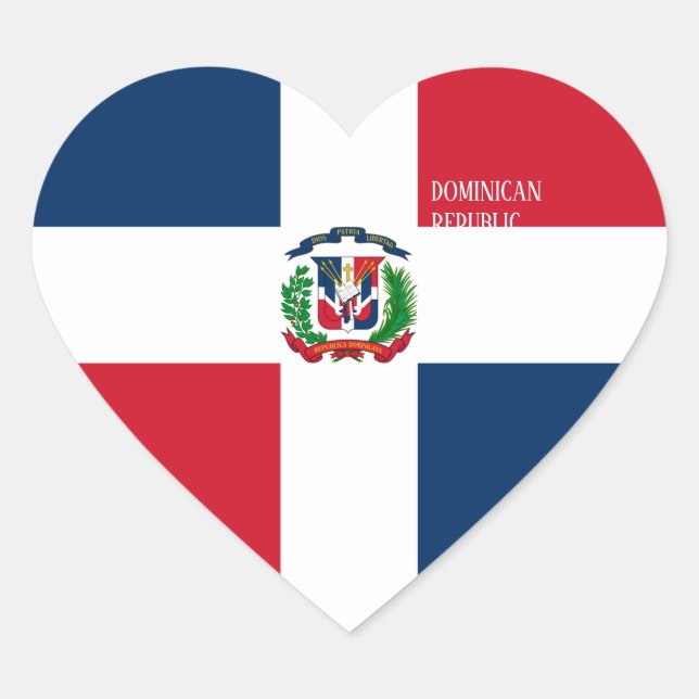 Dominican Republic Flag Splendid Patriotic Heart Sticker (Front)