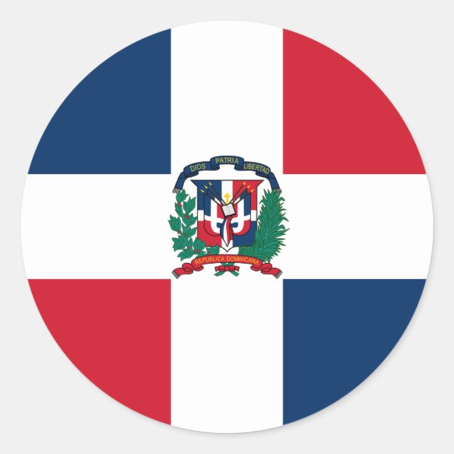 Dominican Republic Flag Sticker (Front)