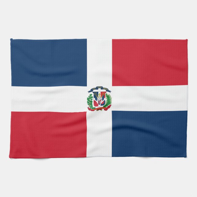 Dominican Republic Flag Tea Towel (Horizontal)
