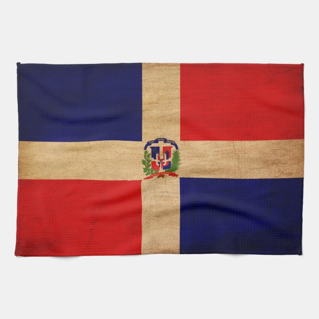 Dominican Republic Flag Tea Towel (Horizontal)
