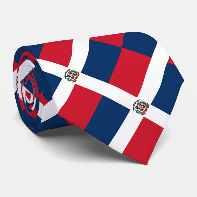 Dominican Republic Flag Tie (Rolled)