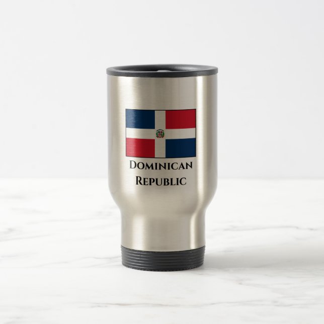 Dominican Republic Flag Travel Mug (Center)
