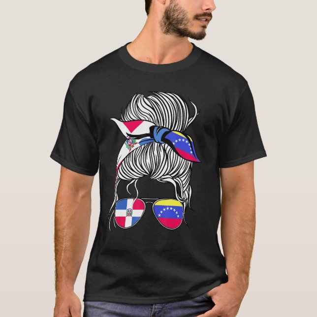 Dominican Republic Flag Venezuela Grown Women Girl T-Shirt (Front)