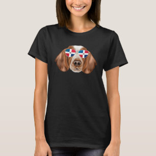 Dominican Republic Flag Welsh Springer Spaniel Dog T-Shirt