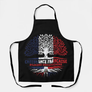 Dominican Republic French France Tree Roots Flag Apron