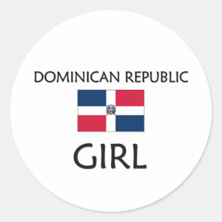DOMINICAN REPUBLIC GIRL CLASSIC ROUND STICKER