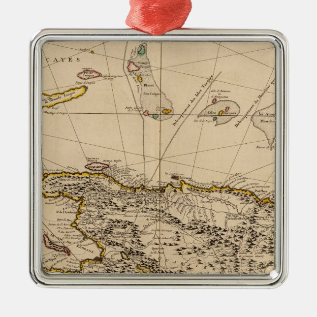 Dominican Republic, Haiti, West Indies Metal Tree Decoration (Front)